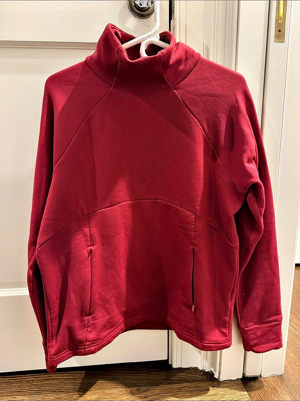 Athleta Altitude Polartec Funnel Neck Sweatshirt Red Medium